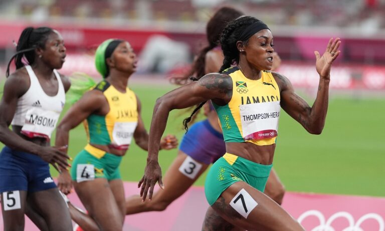Η Τζαμαϊκανή Ελέιν Τόμσον- Χέρα είναι ενθουσιασμένη που είναι μέρος των 100μ. γυναικών που βρίσκονται στο επίκεντρο σε σχέση με τους άνδρες.