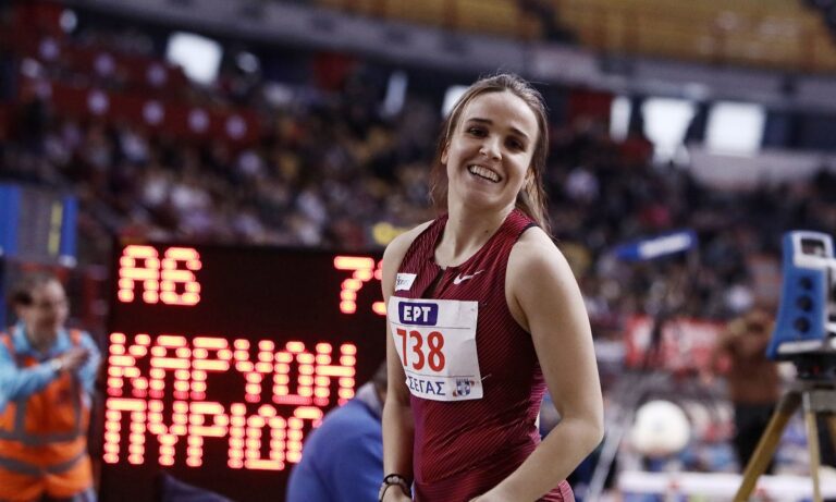 Η Σπυριδούλα Καρύδη ήταν η νικήτρια στο τριπλούν, όπως και πέρσι, στο 37ο Πανελλήνιο Πρωτάθλημα κλειστού στο ΣΕΦ με άλμα στα 13,42 μέτρα.